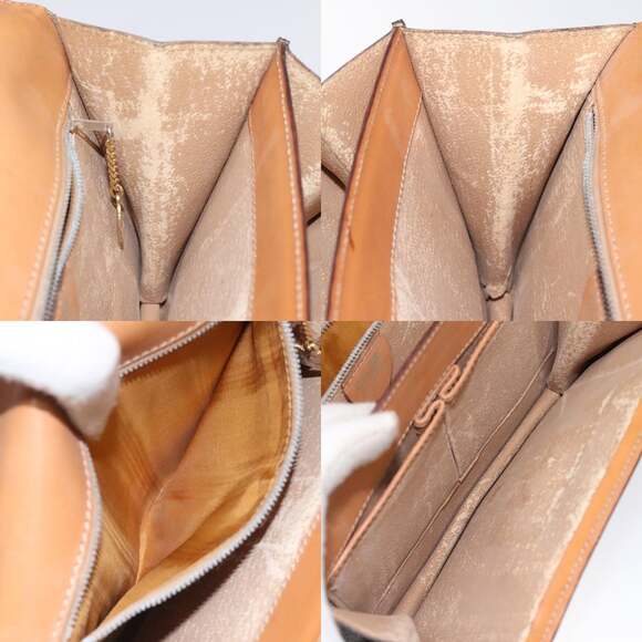 CELINE Macadam Canvas Hand Bag Pvc Leather Brown Gold - Picture 12 of 13